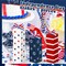 3 Pcs Patriotic Wooden Block Sign Memorial Day Decorations 4th of July Table Decor Red White Blue Tabletop Centerpieces Independence Day Tiered Tray Decor for Home Shelf(Rustic Style)